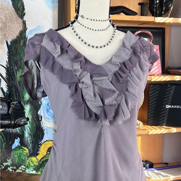 Adorable, Baraschi size 2, purple, elephant gray, ruffled top. - Picture 7 of 10